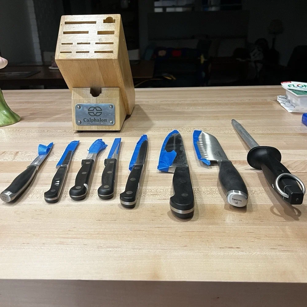 Calphalon‎ Forged Cutlery 8-Piece Knife Set & Butcher Block